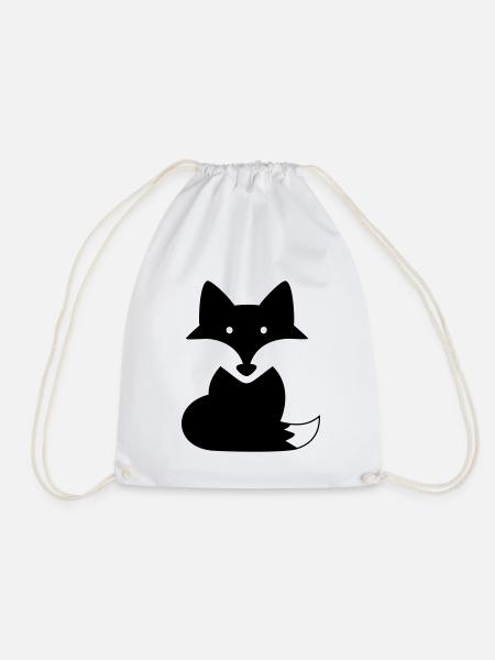 Silhouette | Simplyfox in Black - Drawstring Bag - white