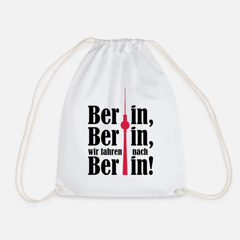 Berlin Berlin, we are going to Berlin 2c - Drawstring Bag - white