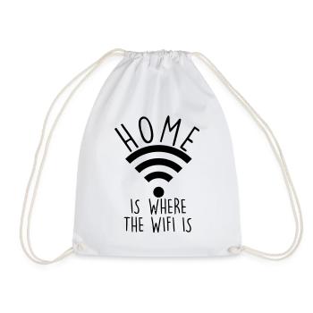 W-LAN IS HOME - Drawstring Bag - white - Front