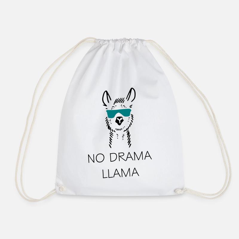 No drama llama gift idea - Drawstring Bag - white