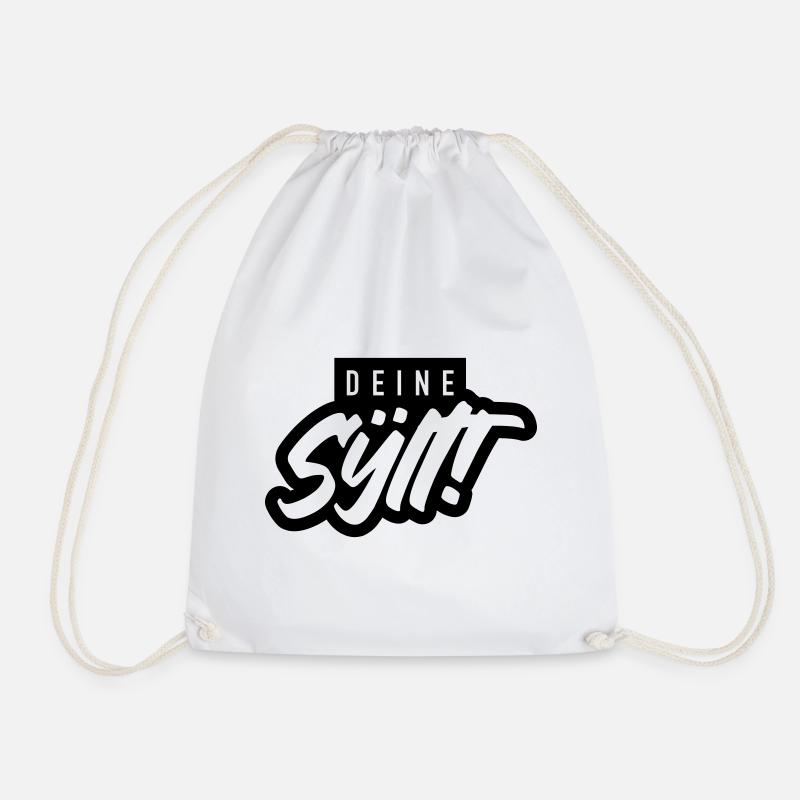 Deine Sylt! Sticker Black - Turnbeutel - Weiß