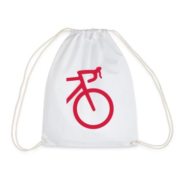 Rennrad front - Turnbeutel - Weiß - Vorne