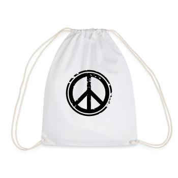 Peacezeichen Friedenssymbol Used Look Grunge Peace - Turnbeutel - Weiß - Vorne