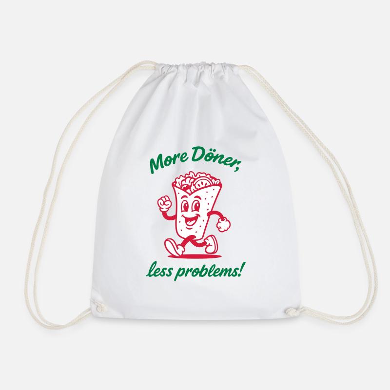 Plus Döner Moins de problèmes - Sac de sport léger - blanc