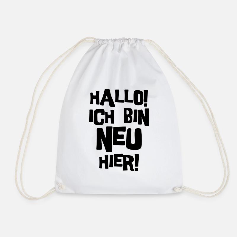 Hallo, ich bin neu hier. - Turnbeutel - Weiß