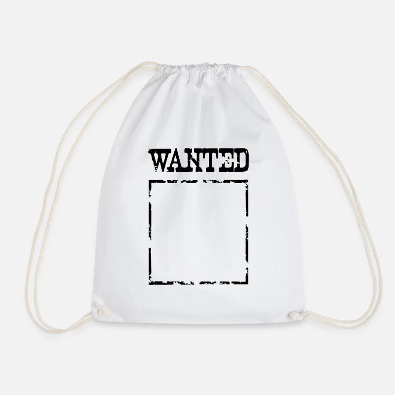 Wanted $ Boarder Frame Rahmen -> zum einschreiben - Turnbeutel - Weiß