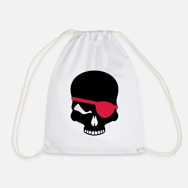 Totenkopf - Turnbeutel - Weiß