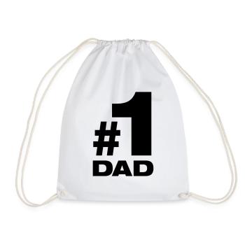 Number 1 Dad Best Father Papa Dad Parents Children - Drawstring Bag - white - Front