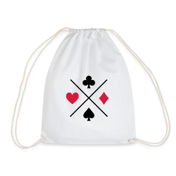 Card Game Symbols | Minimal | Multicolored - Drawstring Bag - white - Front