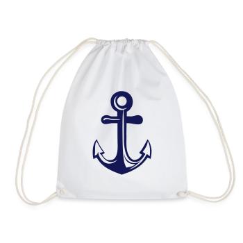 Anchor - Drawstring Bag - white - Front