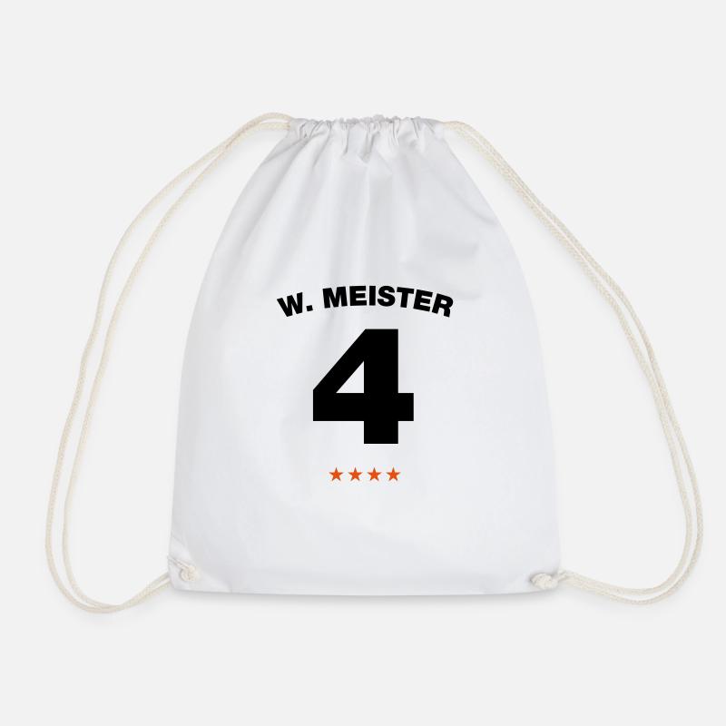 Number 4 - Drawstring Bag - white