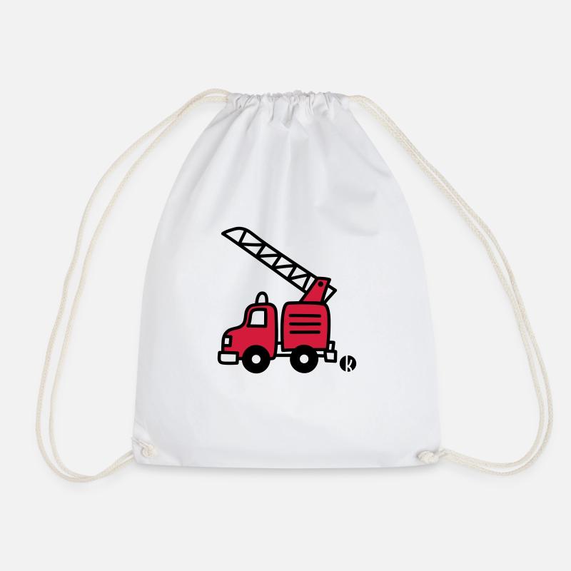 Feuerwehrauto (c) - Fire Truck - Drawstring Bag - white