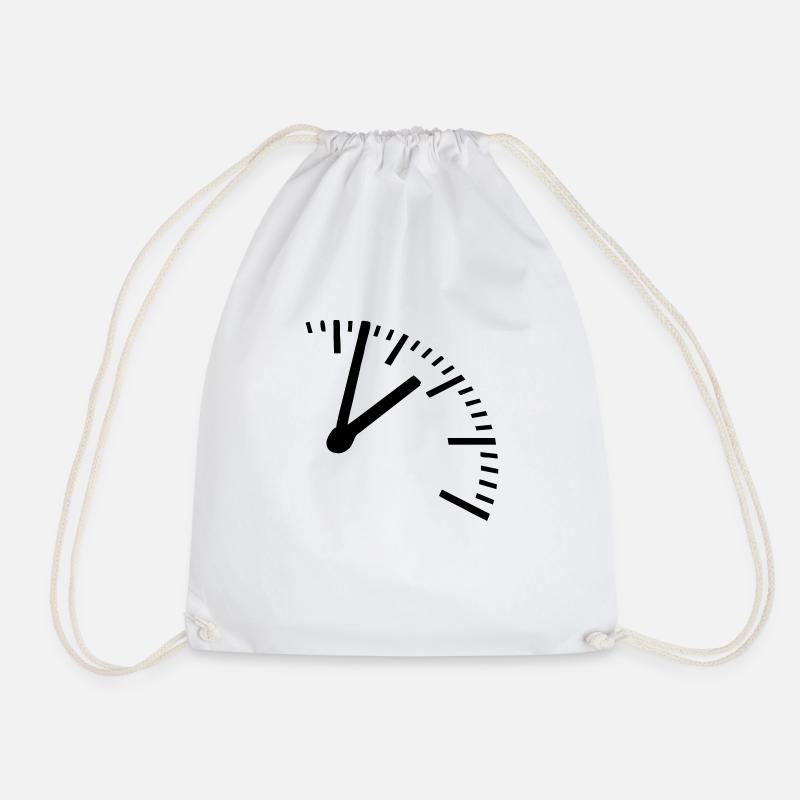 Zeit, Uhr - Turnbeutel - Weiß