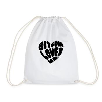 Bitcoin Loves Me - Drawstring Bag - white - Front