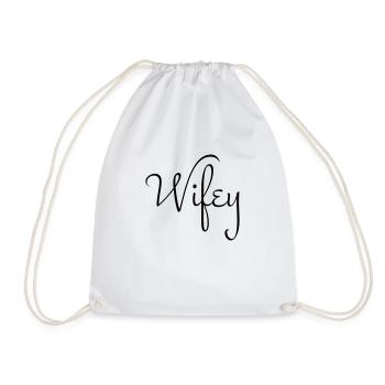 WIFEY - Drawstring Bag - white - Front