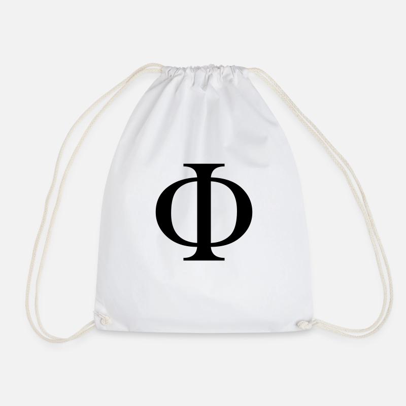 phi greek - Drawstring Bag - white