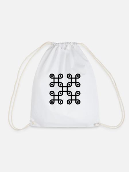 INFINITY LOOP - symbol continuity & wisdom I - Drawstring Bag - white
