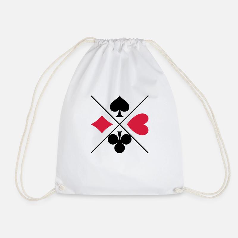 Kartenspielsymbole - Turnbeutel - Weiß