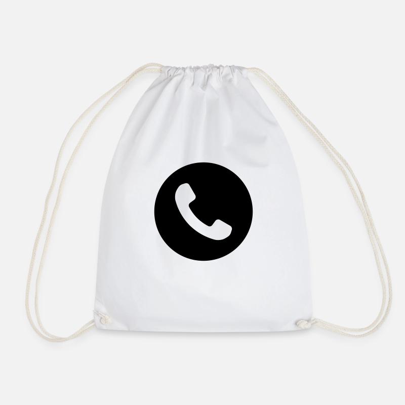 Telephone - Drawstring Bag - white