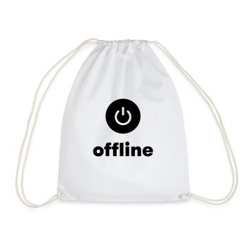 Offline Button - Drawstring Bag - white - Front