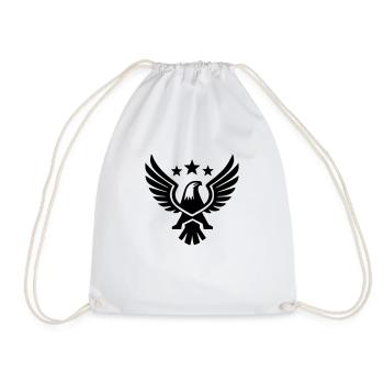 aigle, faucon, étoiles, symbole, armoiries, pictogramme, vecteur, - Sac de sport léger - blanc - Devant