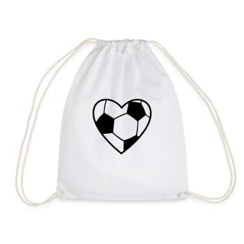 Soccer Heart 1c - Drawstring Bag - white - Front