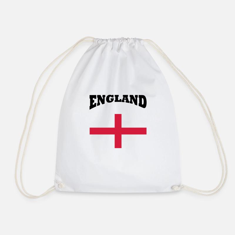 England + cross - Drawstring Bag - white