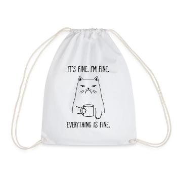 C’est bon. Je vais bien. Tout va bien. Chat - Sac de sport léger - blanc - Devant