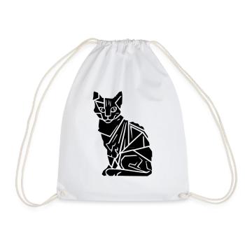 Katze aus geometrischen Formen - Turnbeutel - Weiß - Vorne