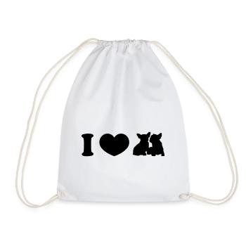 I ♥ frenchies - Drawstring Bag - white - Front