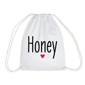 Valentinstag, Spitzname, Honey, Herz, Liebe, Paare - Turnbeutel - Weiß - Vorne