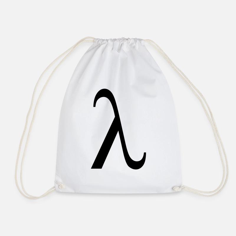lambda greek - Drawstring Bag - white