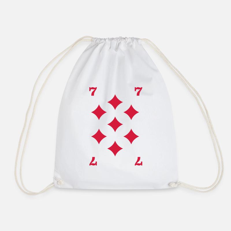 Checked Seven - Drawstring Bag - white