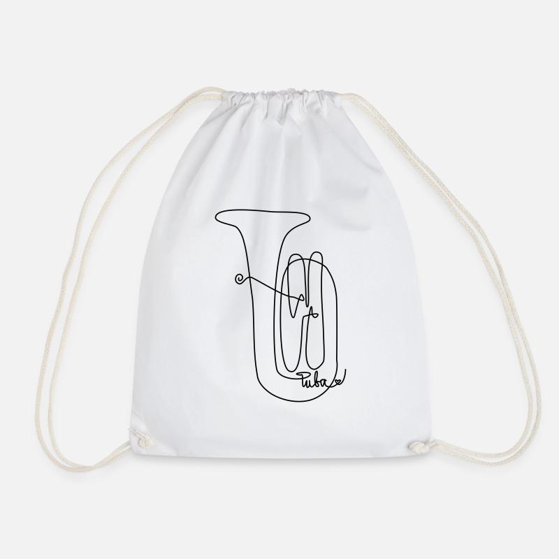one line tuba - Turnbeutel - Weiß