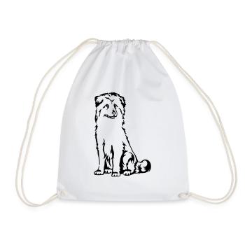 Berger des Pyrenees - Drawstring Bag - white - Front