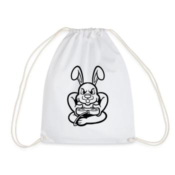 Gamer Gaming Hasenbesitzer Hasenbesitzerin Hase - Turnbeutel - Weiß - Vorne