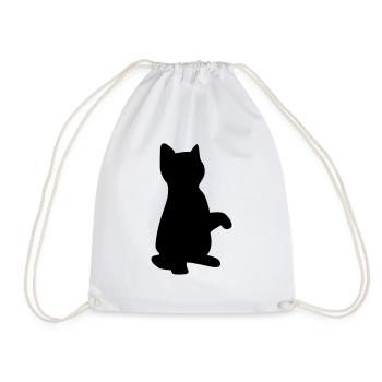 cat kitten - Drawstring Bag - white - Front
