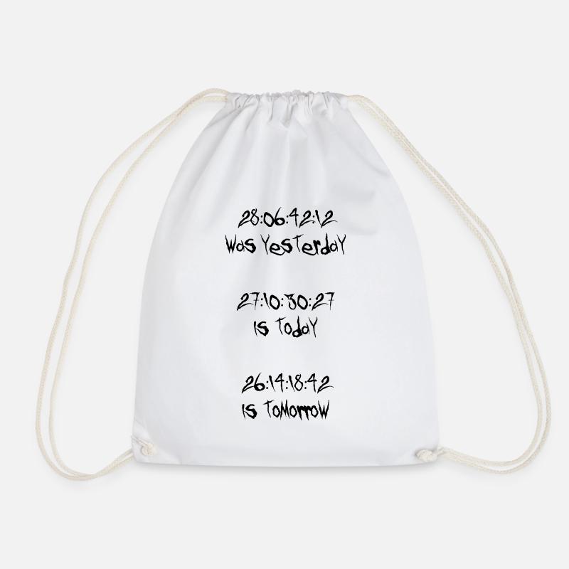 28:06:42:12 Yesterday Today Tomorrow v2 - Drawstring Bag - white