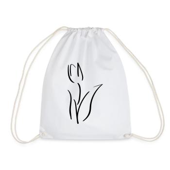 Tulip Line Art - Minimaliste - Sac de sport léger - blanc - Devant