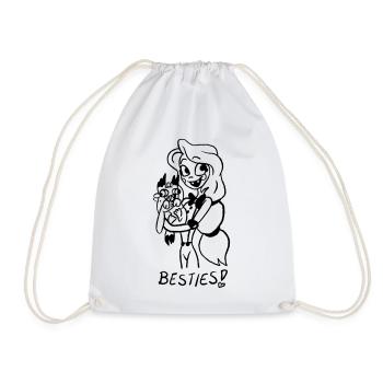 Beste Freundinnen Besties - Turnbeutel - Weiß - Vorne