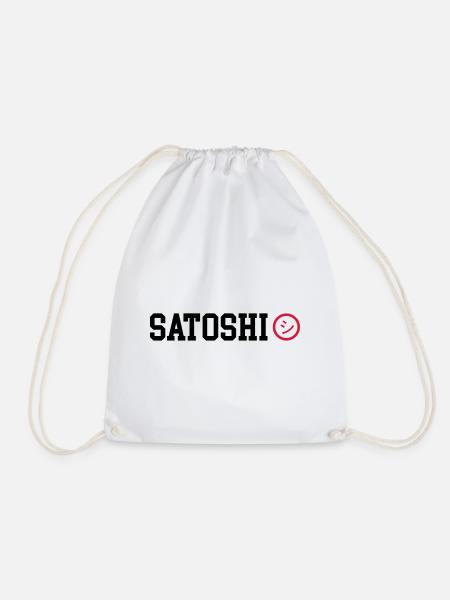 Satoshi Nakamoto BTC Bitcoin - Drawstring Bag - white