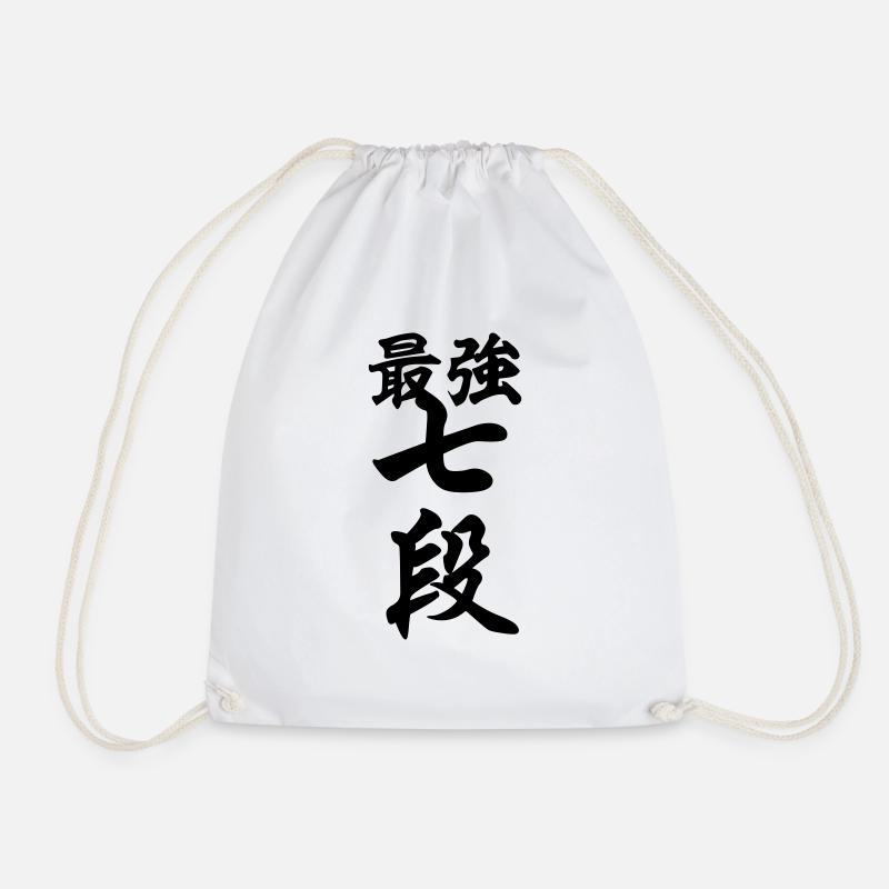 最強七段 Strongest 7. Dan - Turnbeutel - Weiß