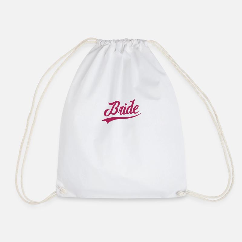 bride - Drawstring Bag - white