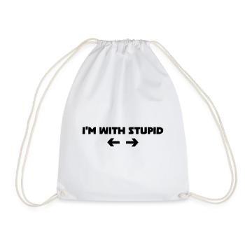 i m with stupid - Turnbeutel - Weiß - Vorne