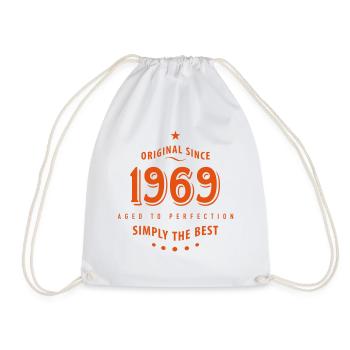 original since 1969 simply the best 50th birthday - Drawstring Bag - white - Front