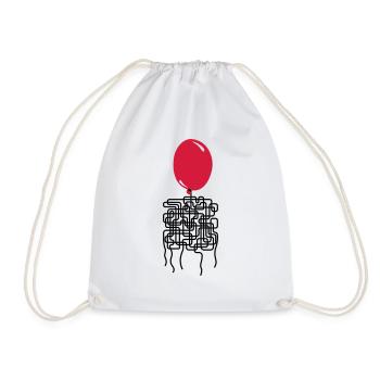 Balloonyrinth Balloon Thread Labyrinth - Drawstring Bag - white - Front
