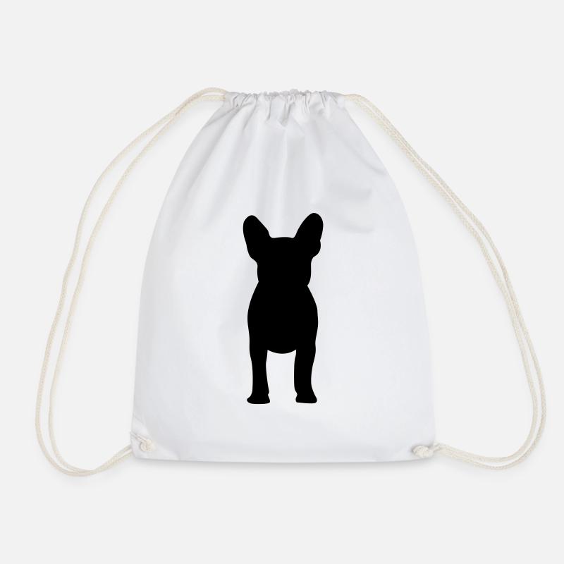 French Bulldog - Drawstring Bag - white