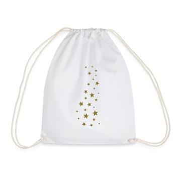 Lots of stars, starlets, gold stars, stardust - Drawstring Bag - white - Front