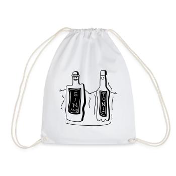 Alcohol and tonic pair b - Drawstring Bag - white - Front