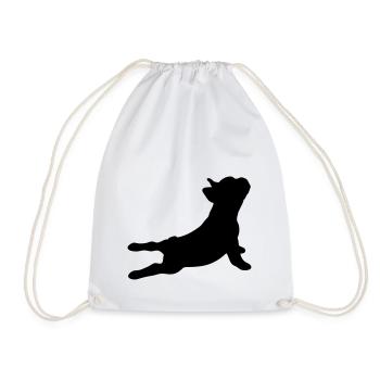 French Bulldog - free color selection - Drawstring Bag - white - Front